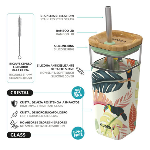 Vaso de Cristal Quokka Liquid Cube MULTICOLOR