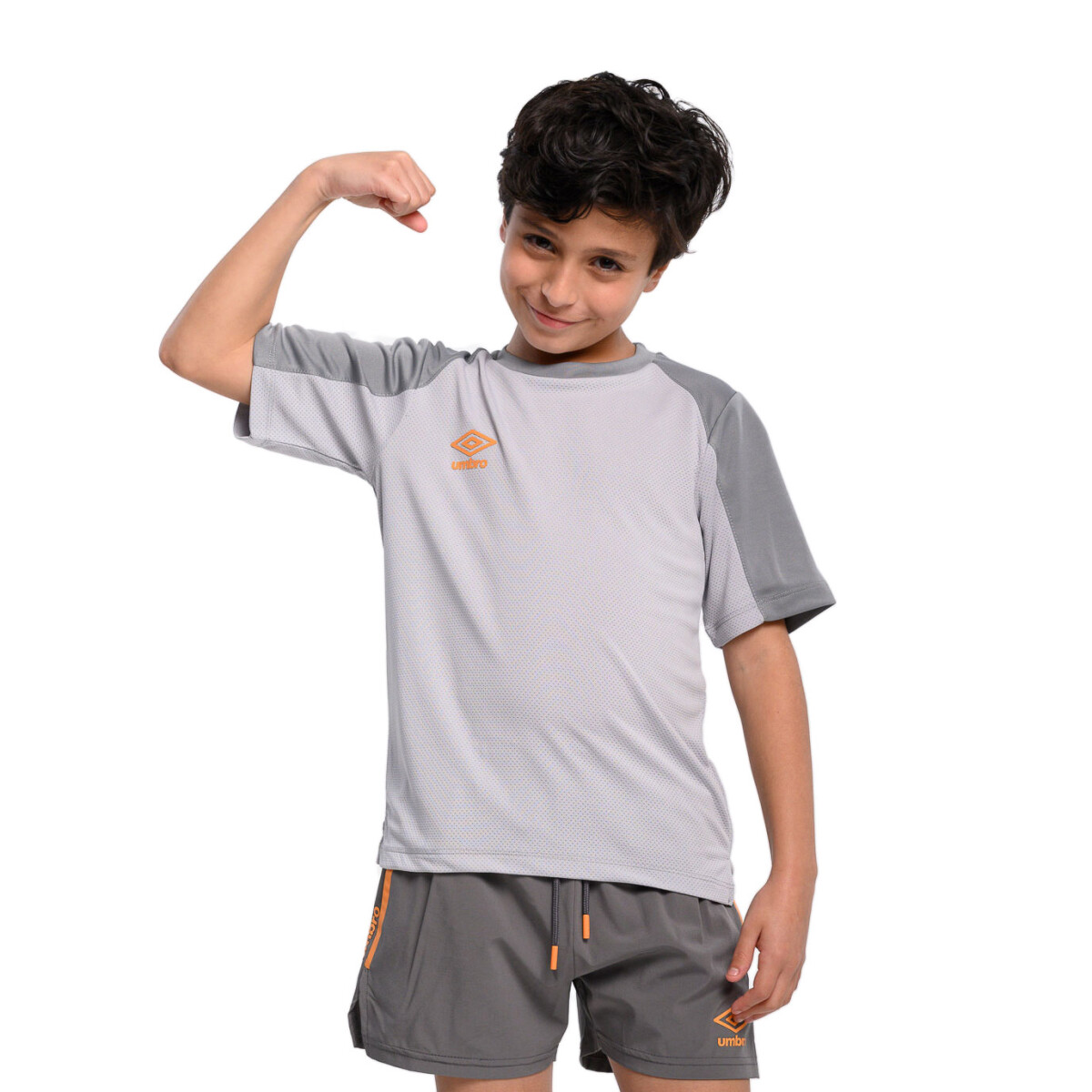 Remera de Niños Umbro Combined Hole - Gris - Anaranjado 