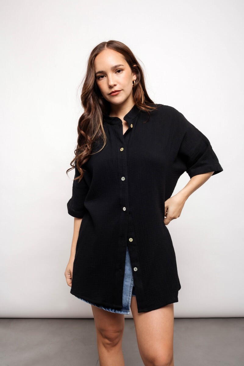 Camisa Celeste Negro