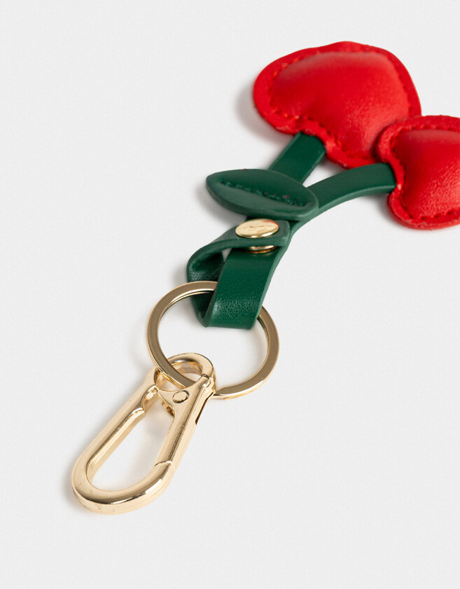 Llavero PU Llavero Y Charm De Cerezas De Pu - Rojo Burdeaux