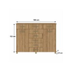 CÓMODA CAJONERA - 8 CAJONES 2 PUERTAS MIEL