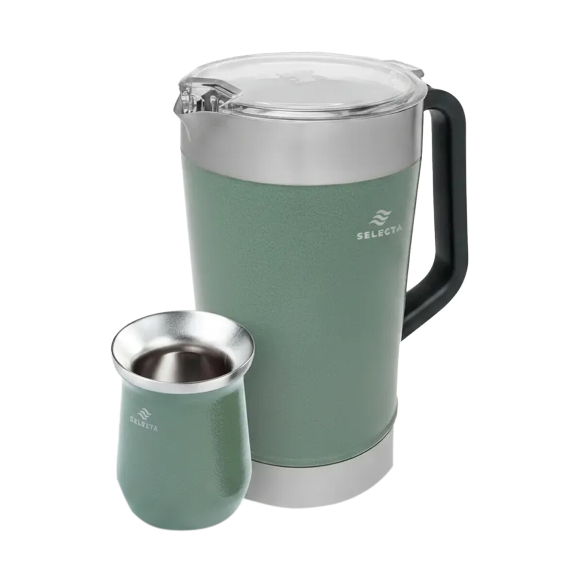 Set Jarra Térmica 1.9Lt + Mate 330Ml Acero Inox Doble Pared - Verde 