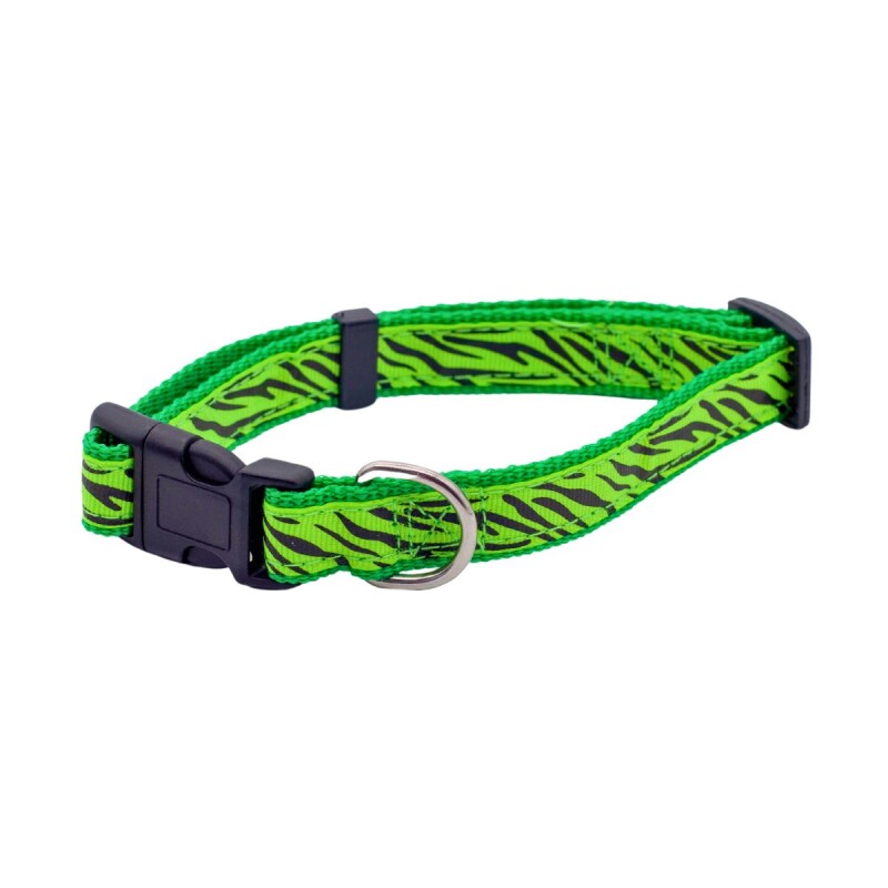 COLLAR REGULABLE 34-50 CM VERDE CEBRA