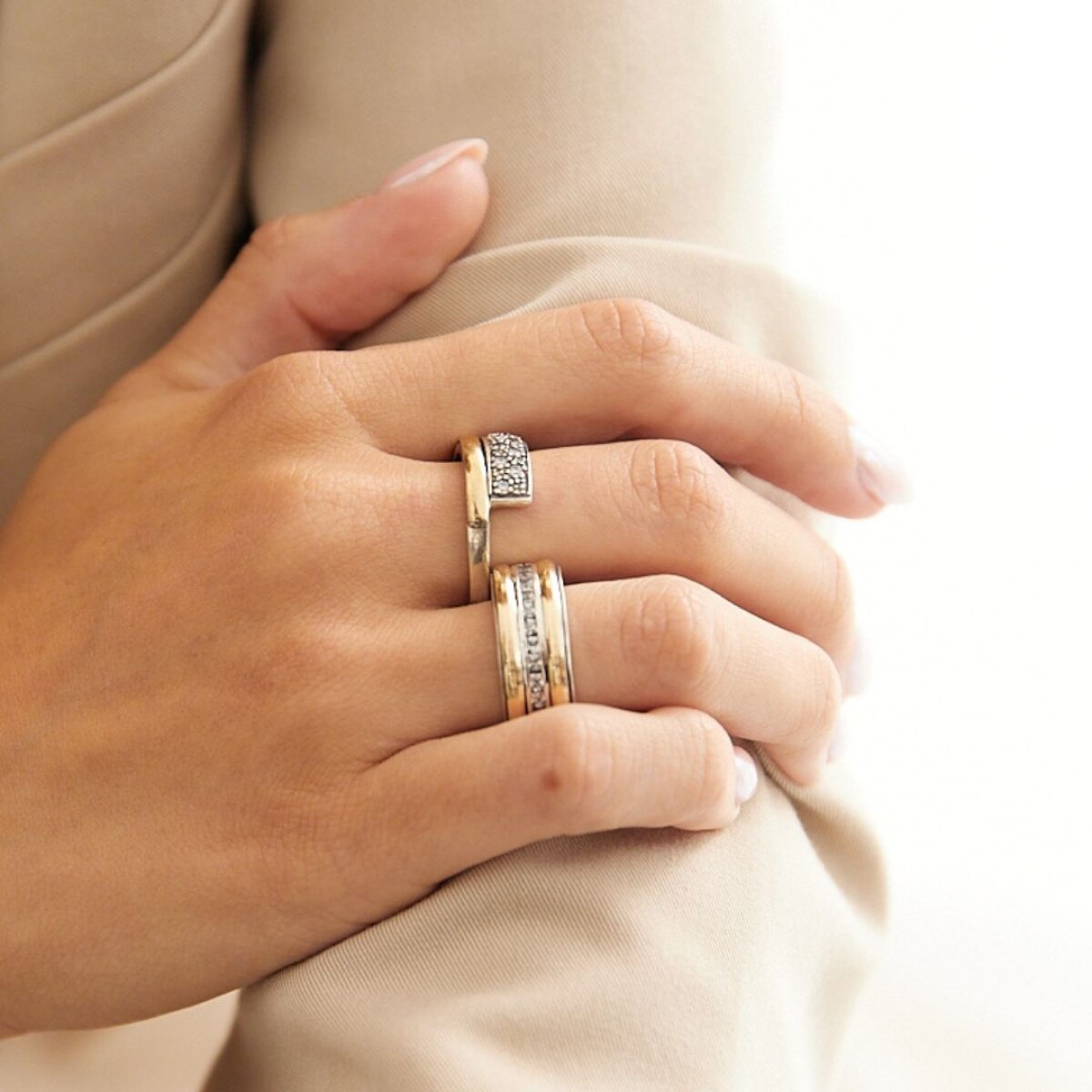 Anillo Penélope Bombé - Plata y Oro 