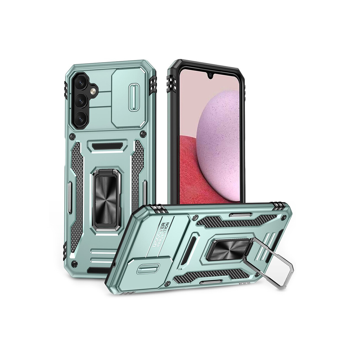 Protector rígido Samsung Galaxy A14 4G/5G con anillo color verde 