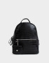 Mochilas Urbanas Mochila Efecto Croco Con Charm - Negro