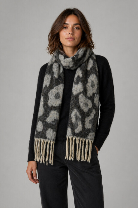 Bufanda Azalea Negra y gris