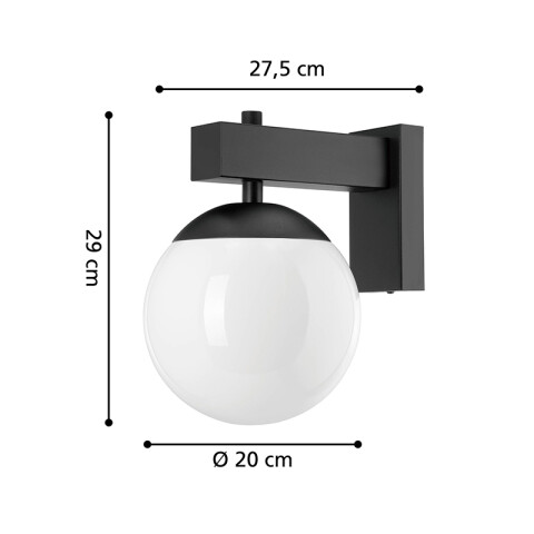 Lámpara de pared IP44 globo plástico E27 BUFALATA EG3604