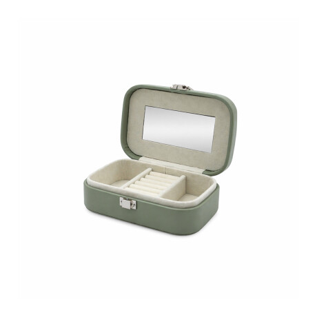 Joyero con espejo y hebilla - Chico 15x10x5cm Verde