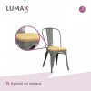 Silla tolix Metálica vintage asiento en madera Silla tolix Metálica vintage asiento en madera