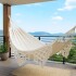 Hamaca Paraguaya Silla Colgante Reforzada Jardín Bolso + Acc Variante Color Blanco