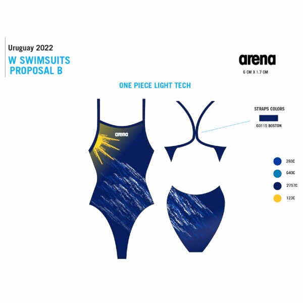 Malla De Entrenamiento Para Mujer Arena Women's Uruguay Swimsuit Lightech High Azul Marino