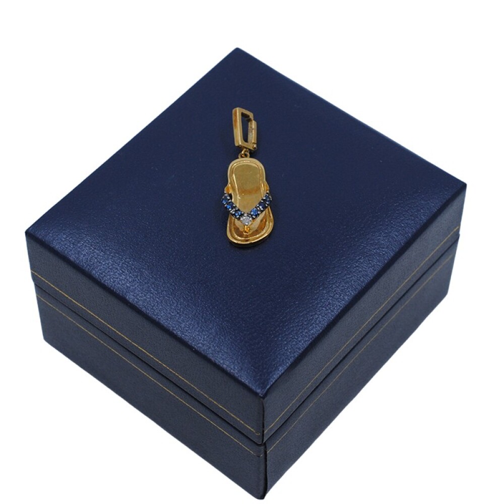 Dijes En Oro 18K Con Zafiros Y Brillante Dijes En Oro 18K Con Zafiros Y Brillante