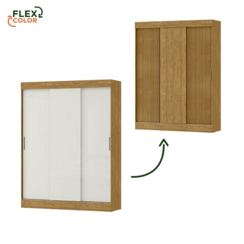 Combo de Dormitorio Ropero Sirius 3 Puertas Corredizas y Cómoda Vega - Marrocos Off White Combo de Dormitorio Ropero Sirius 3 Puertas Corredizas y Cómoda Vega - Marrocos Off White