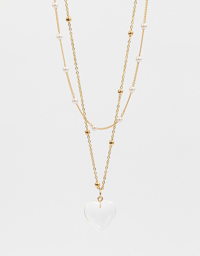 Collares Cortos Con corazón Collar Con Corazón - Dorado