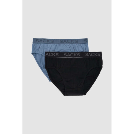 Pack x2 slips algodón elastano Azul piedra