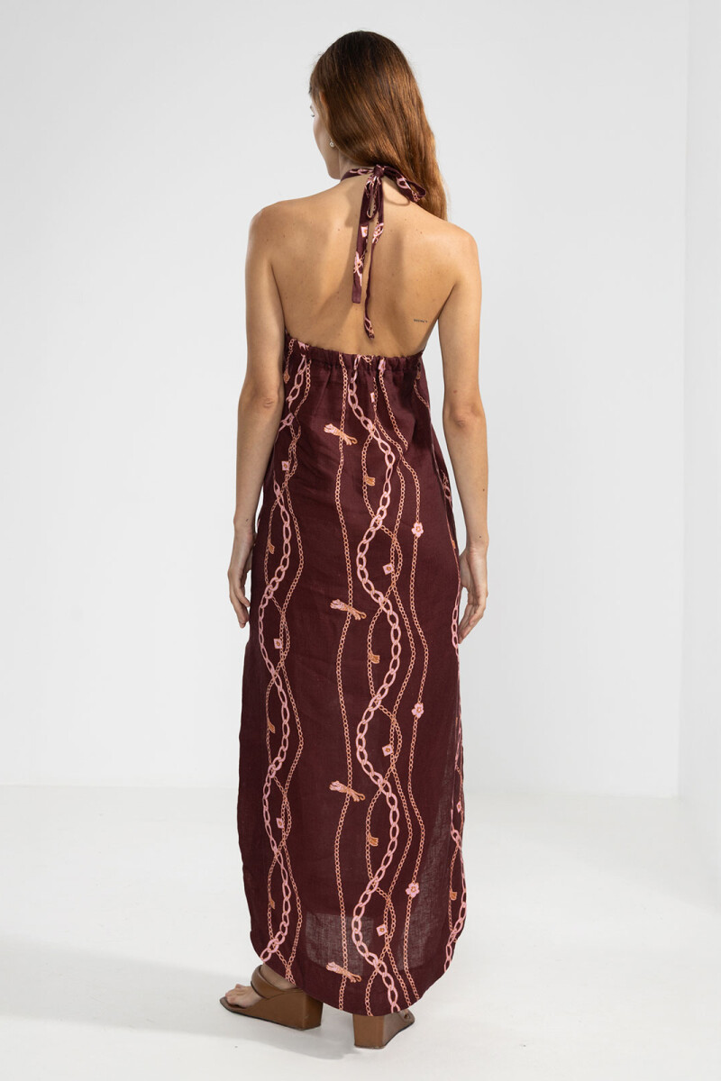 VALE HALTER DRESS Chain Gang Merlot