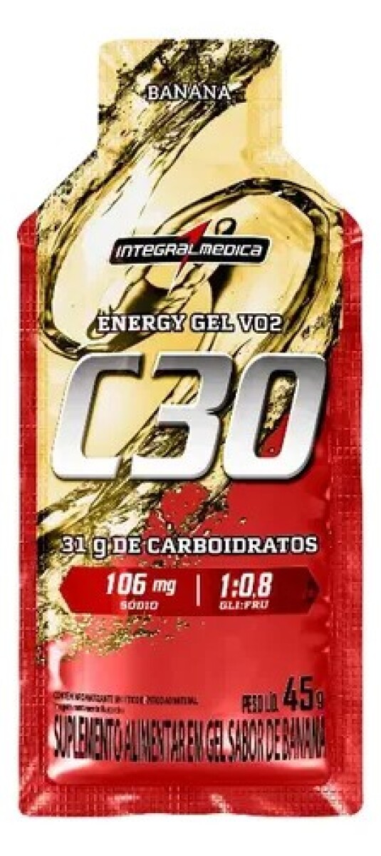 VO2 C30 Energy Gel Banana | Integralmédica | 31 g de Carbohidratos 