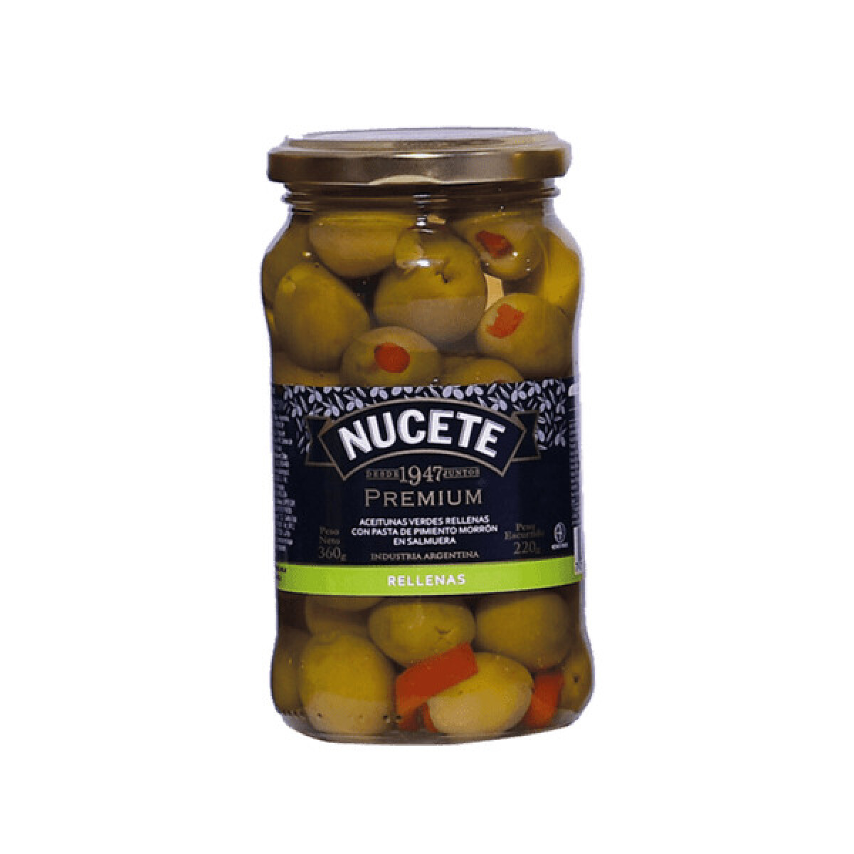 Nucete Aceitunas Premium Verdes Rellenas 220ml 