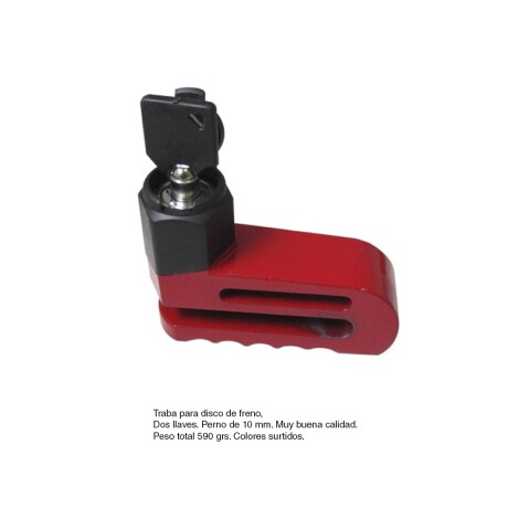 Candado para Disco de Freno Tranca Moto Bicicleta Rojo