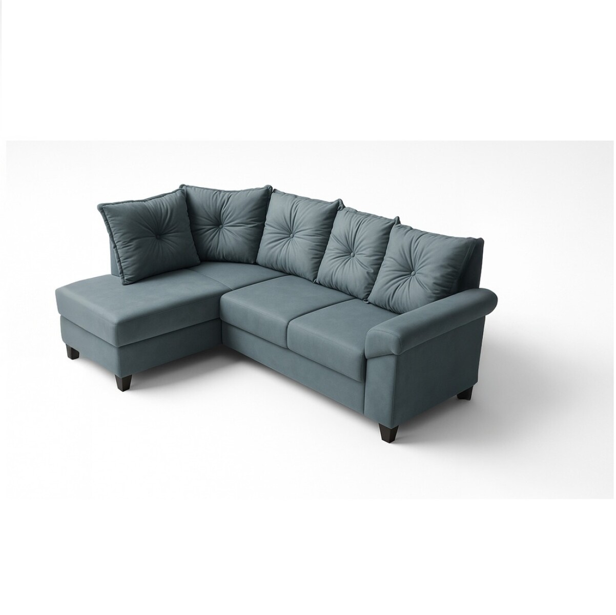 Sofá Esquinero Ltc 4 Cuerpos Tela Suede Estructura Madera 