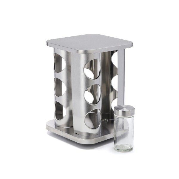 Especiero Giratorio 12 Frascos Vidrio Para Condimentos Cocina Acero Inoxidable Imback Especiero Giratorio 12 Frascos Vidrio Para Condimentos Cocina Acero Inoxidable Imback