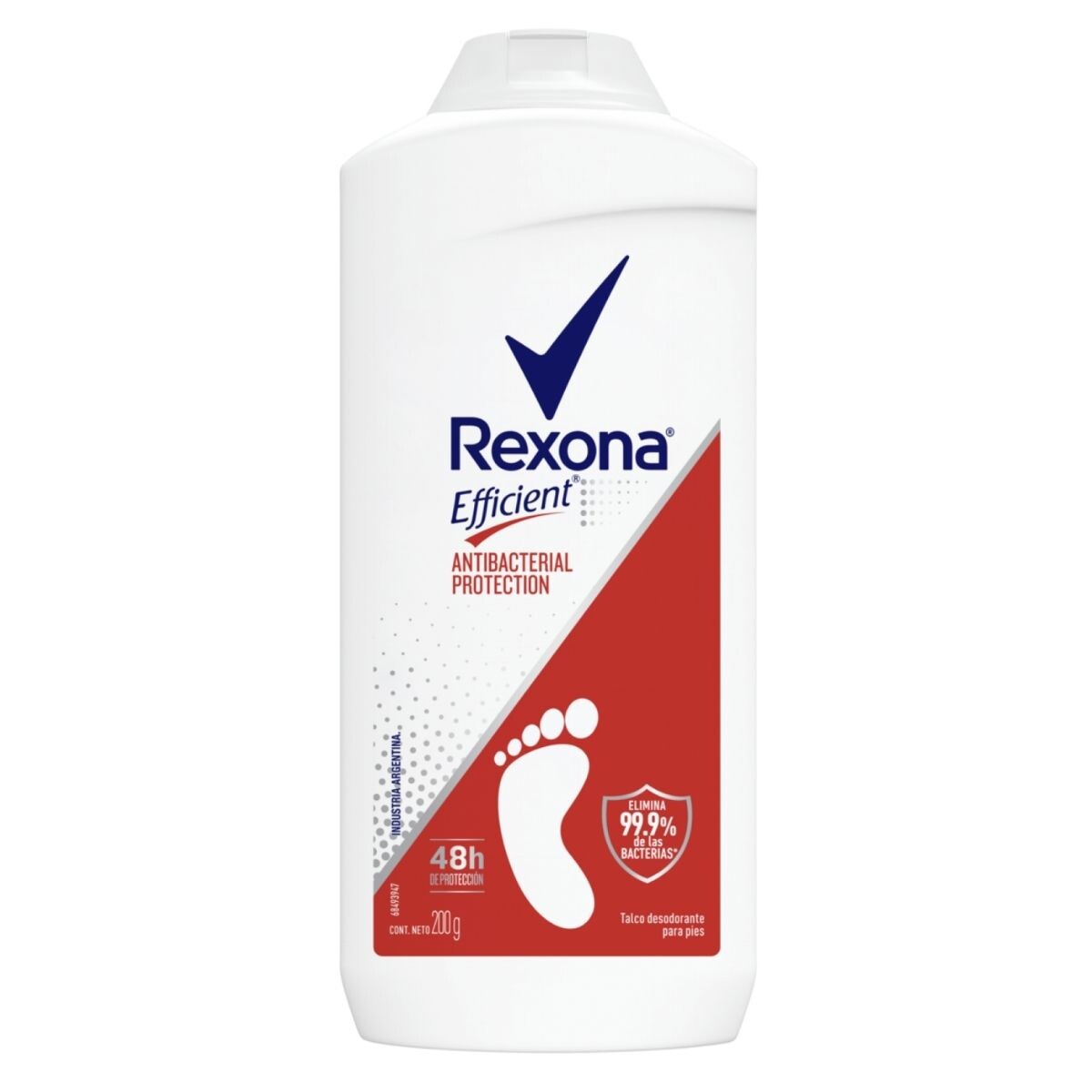 Talco Desodorante para Pies Rexona Efficient Antibacterial Protection - 200 GR 