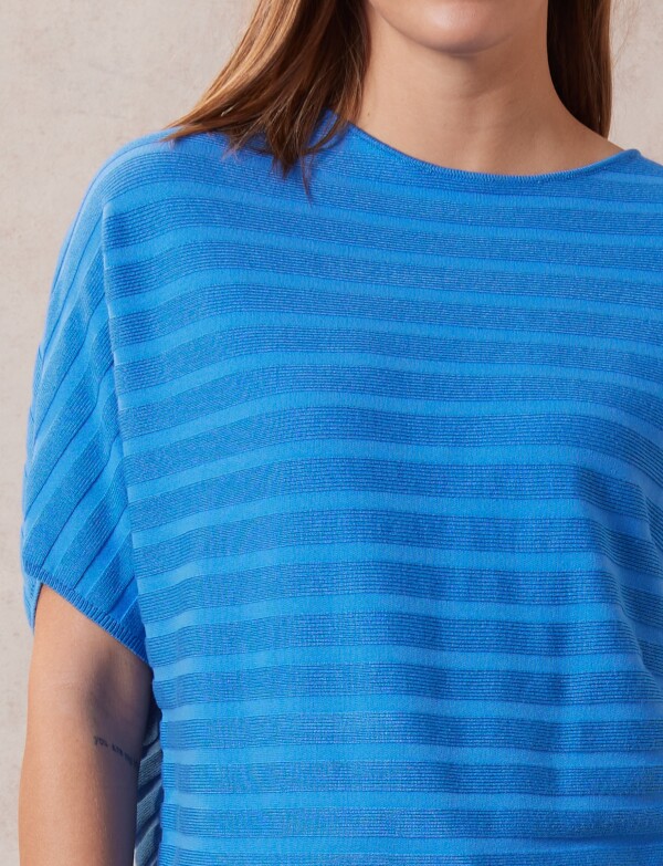 Buzo Dolman Acanalado AZUL