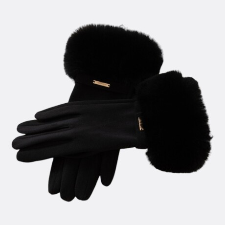 Guantes Boreal Con Detalle De Piel Y Pulsera Negro