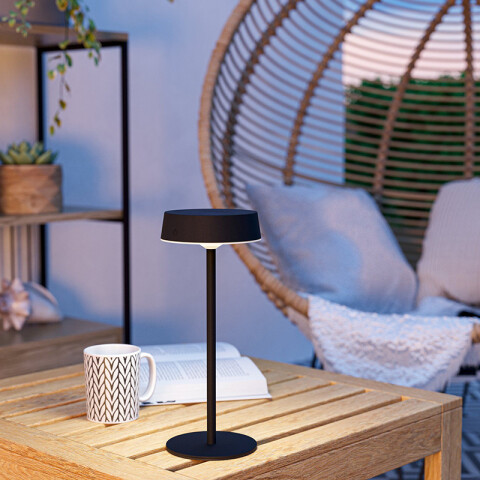 Lámpara de mesa negro solar-USB 3W 3 tonalidades EG3682
