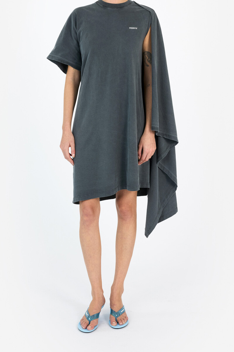 VESTIDO ZERO WASTE DRAPED MINI Gris