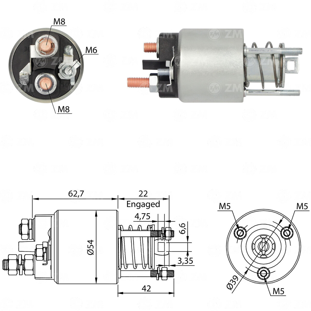 AUTOMATICO DE ARRANQUE FIAT AUTOMATICO SIENA PALIO UNO PANDA S/MARELLI 12V ZM 