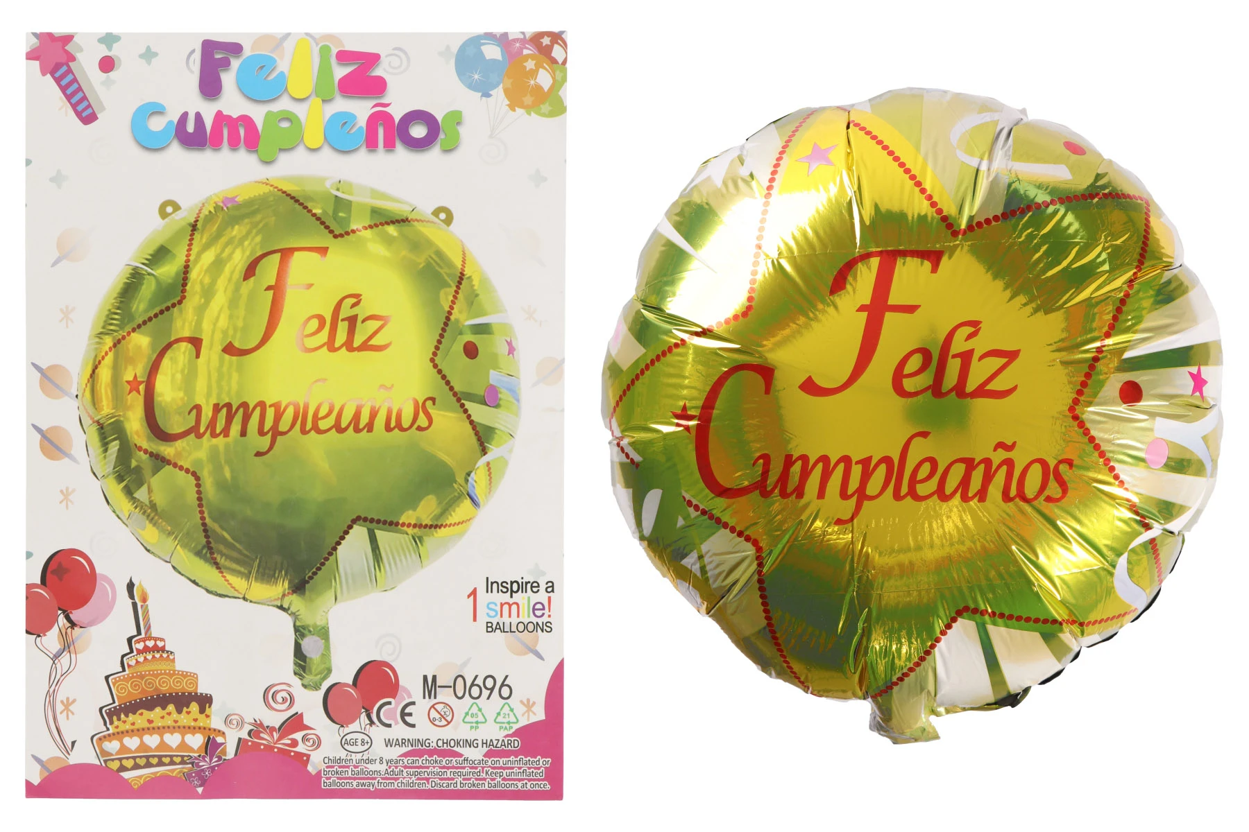 Globo Feliz Cumpleaños para helio metalizado 