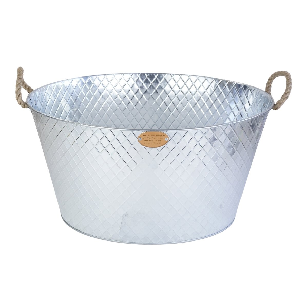 Balde Hielera De Metal Galvanizado Con Asas De Cuerda 51x38.5x27.5cm 