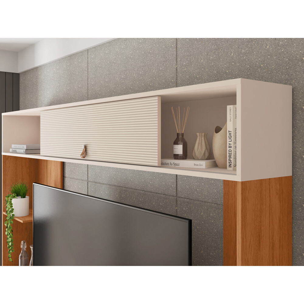 RACK PARA TV MODELO SINFONIA" COLOR FREIJO/ OFF WHITE MR Rack Para Tv Modelo Sinfonia" Color Freijo/ Off White Mr