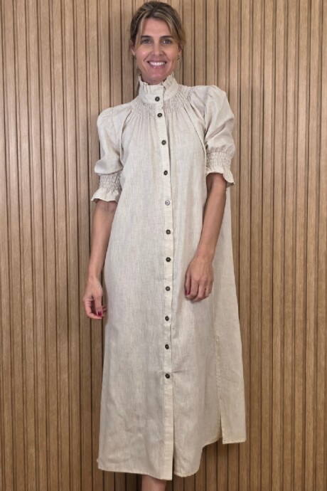 Vestido Maldivas Lino Beige Melange