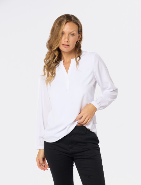 BLUSA CUELLO MAO Blanco