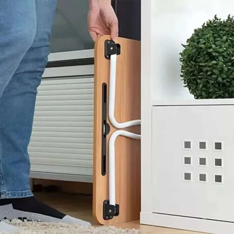 Mesa portátil para laptop con soporte y portavaso Madera