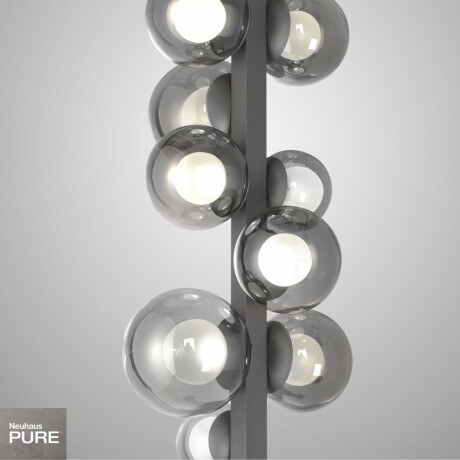 Lampara de pie Esferas vidrio ahumado 29W -160cm dimerizable, 3 colores de luz Lampara de pie Esferas vidrio ahumado 29W -160cm dimerizable, 3 colores de luz