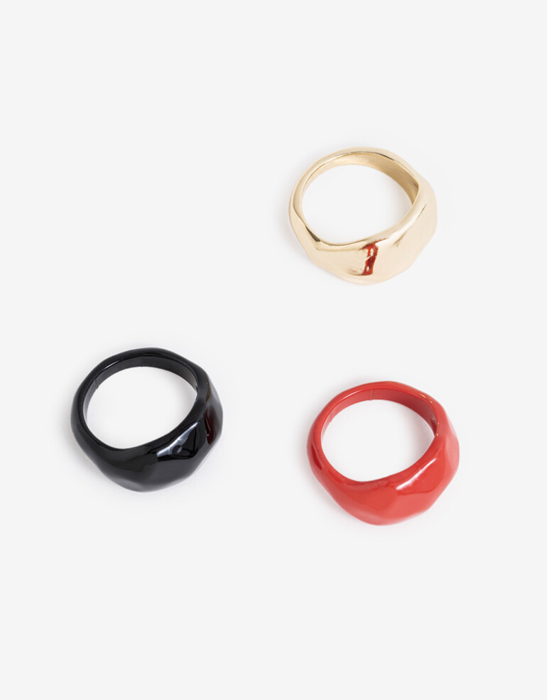 Sets Anillos Esmalte Set De Anillos - Dorado