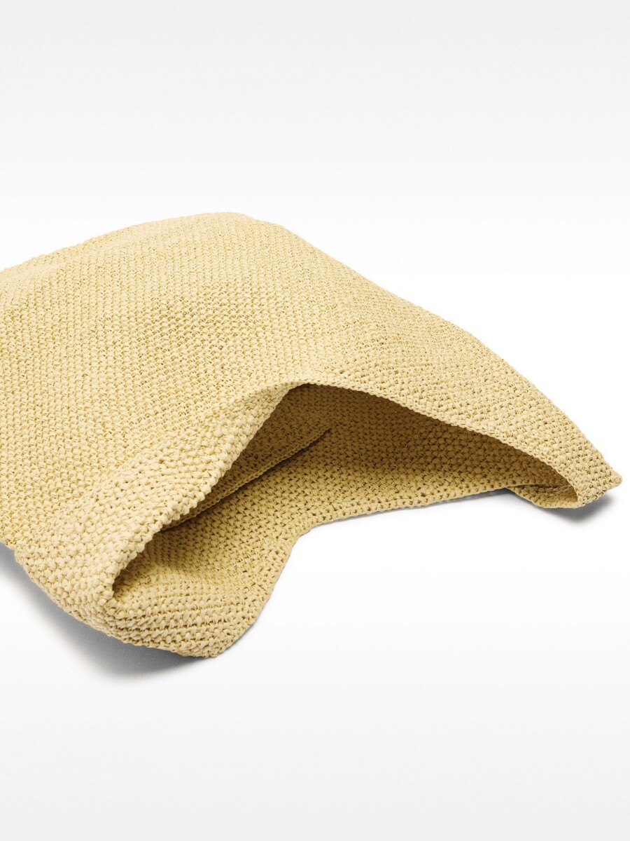 Bolso De Hombro Efecto Rafia Con Detalle Lateral natural