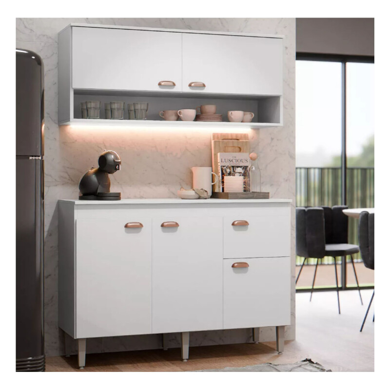 Conjunto Premium Bajo Mesada Con Mueble Aereo Blanco Conjunto Premium Bajo Mesada Con Mueble Aereo Blanco