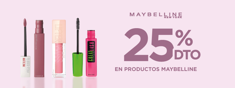 Maybelline 25% off.