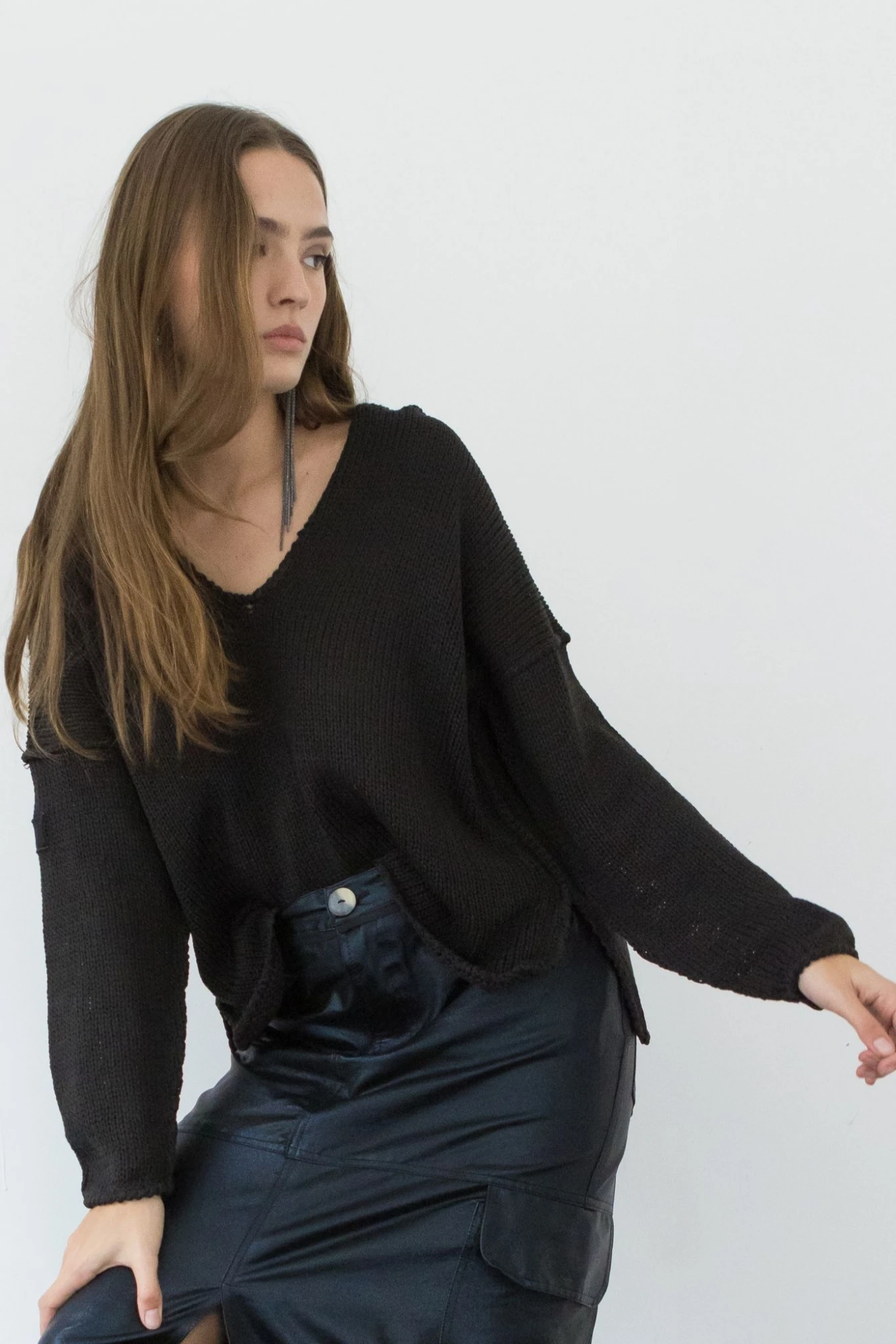 Sweater Moments negro talle unico