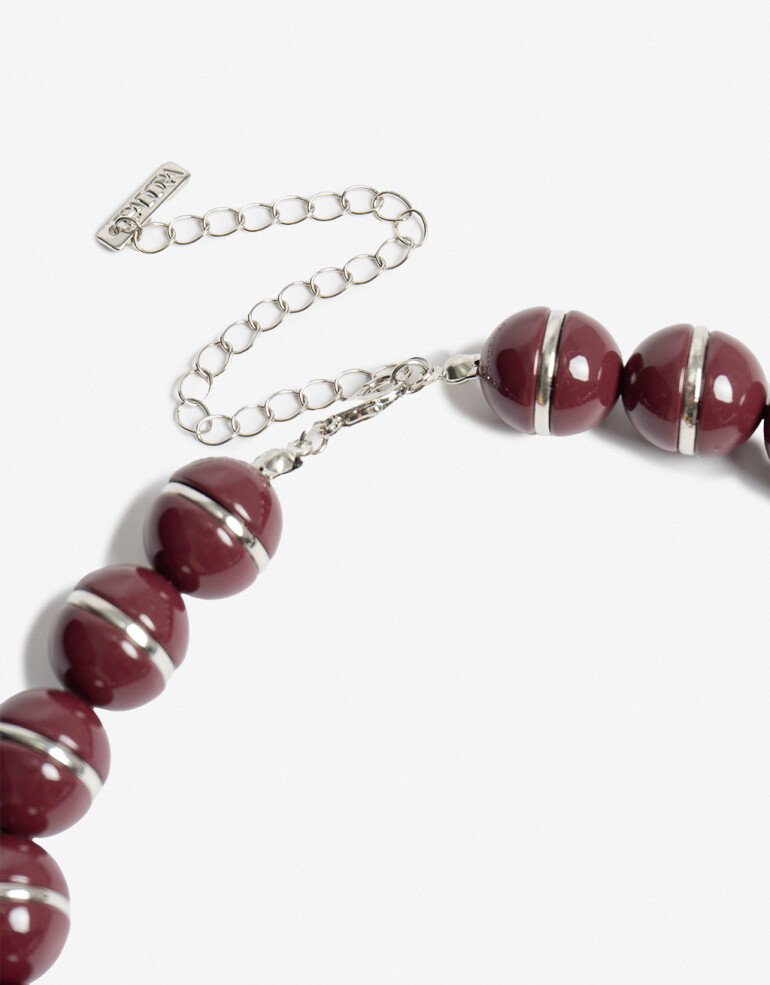 Collares Cortos Color Collar Corto Bolones - Rojo Burdeaux