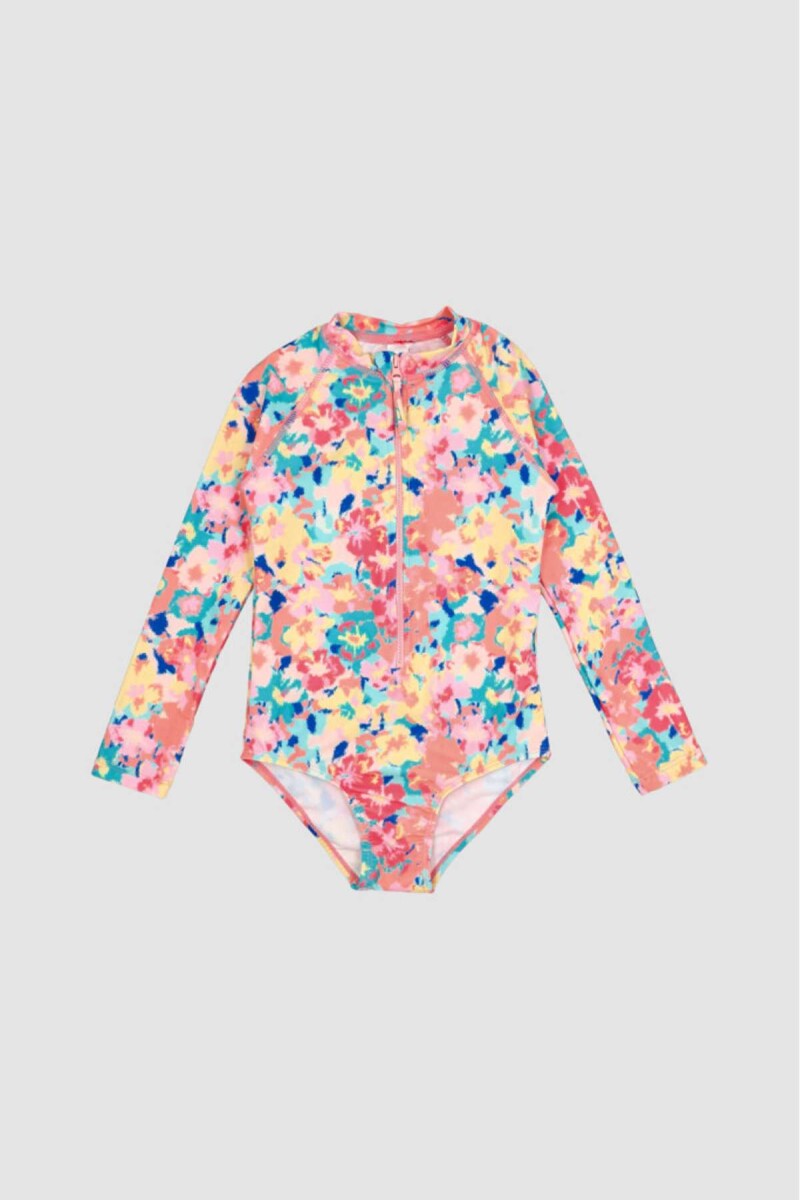 Manga larga surf bingo 2-16a - Flor aquarela 