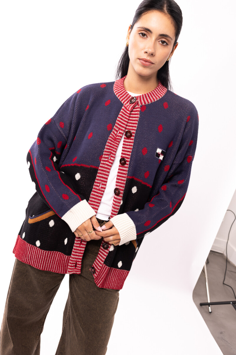 Cardigan VARSITY Azul