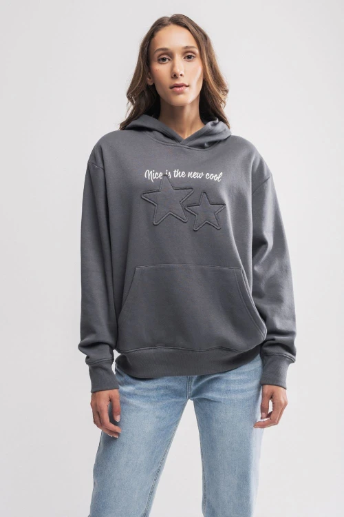 Canguro oversize Genova Gris oscuro