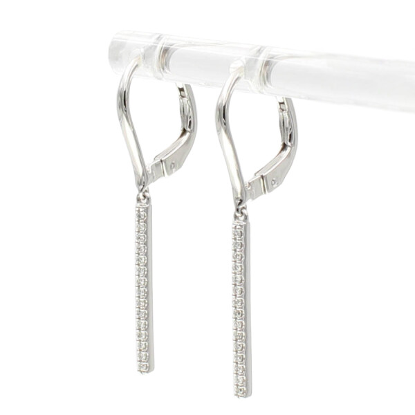 Caravanas Tally de oro blanco 18k. con brillantes Caravanas Tally de oro blanco 18k. con brillantes