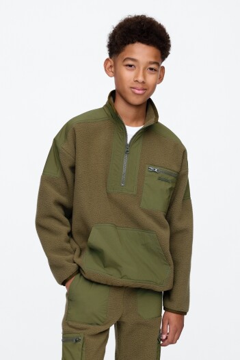 Buzo Cozy Niño Army Jacket Green
